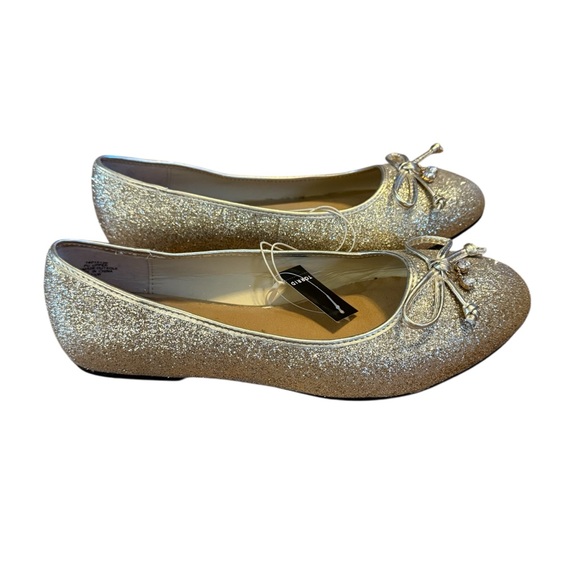 Torrid Gold Glitter Ballet Flat Size 10.5 (WW) - Picture 1 of 7